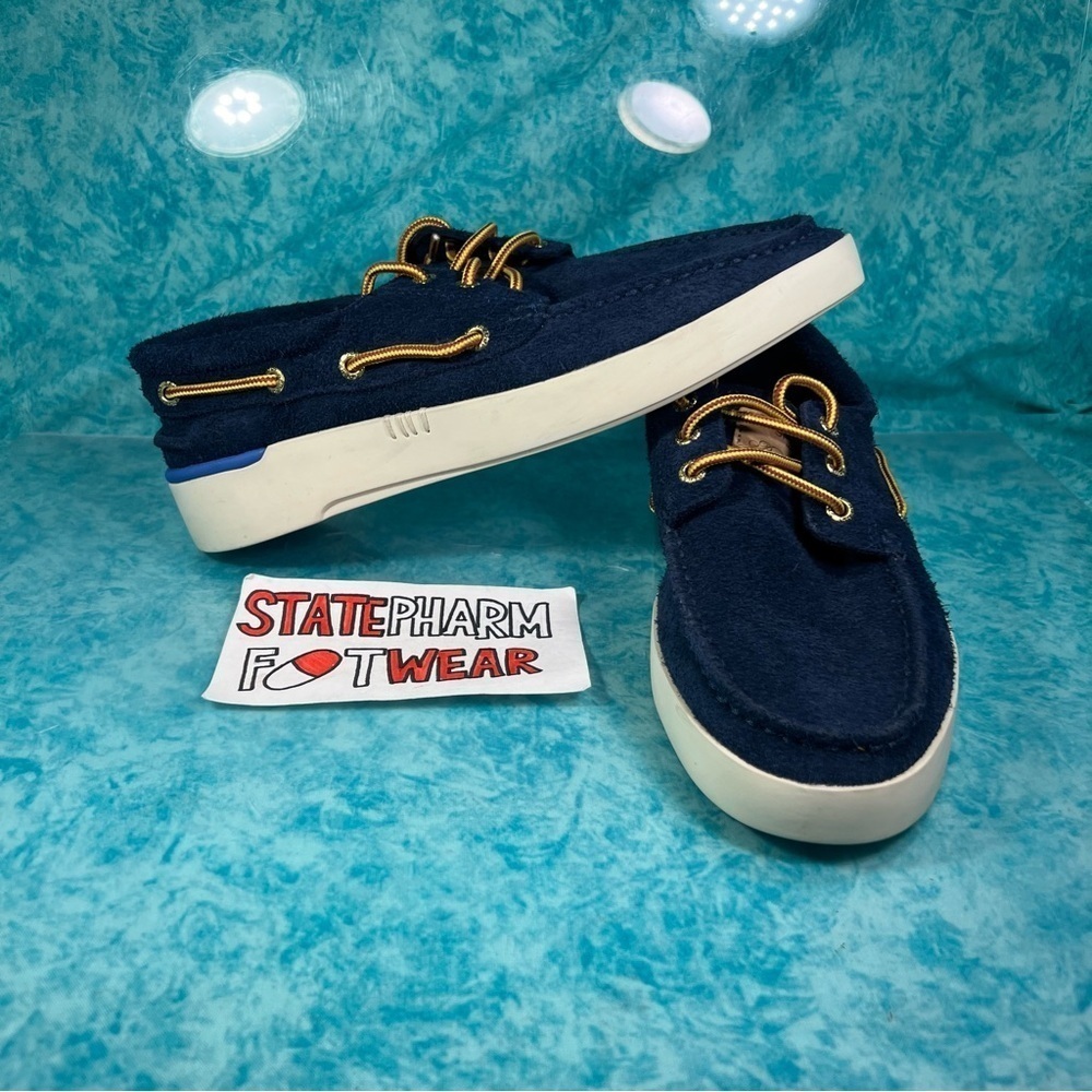 Sperry X Brooks Brothers Top Sider Men’s Blue Suede Low Top Casual Boat Shoes
